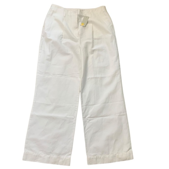 Boden New With Tags Cotton Linen Wide Leg Front Pleated High Rise Pants Size 12R - Picture 1 of 11